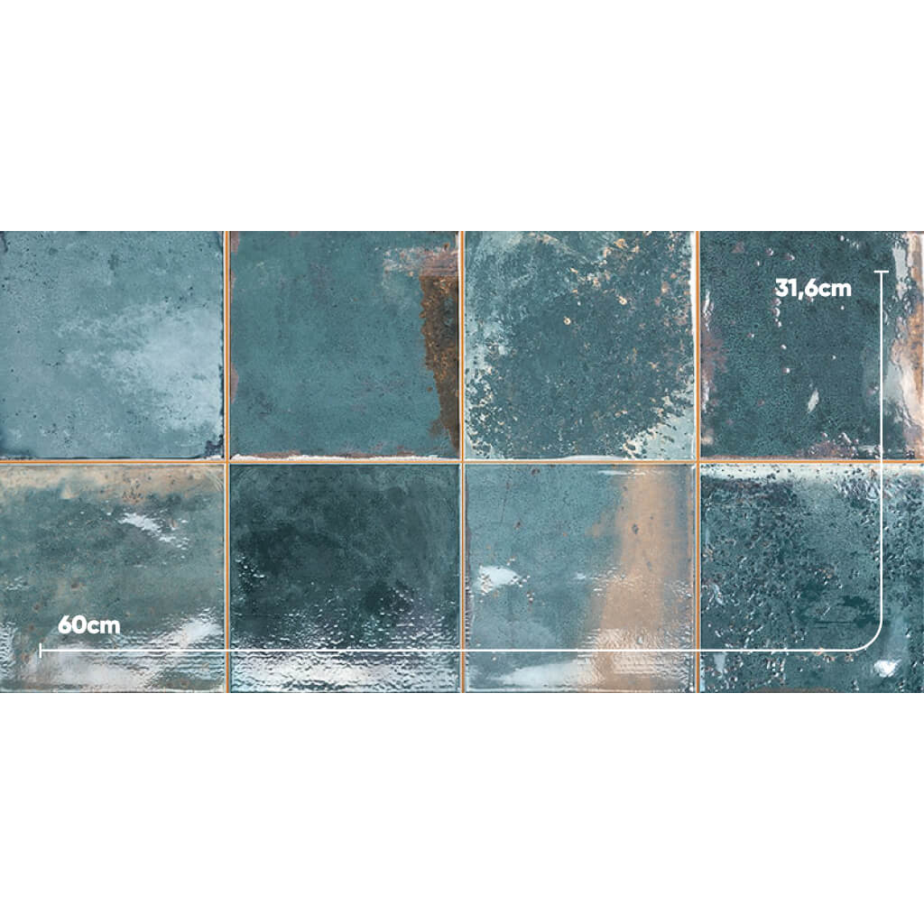 Azulejo Geotiles Provence Blue 31,6x60 Brillante Azulejo Geotiles Provence Blue 31,6x60 Brillante